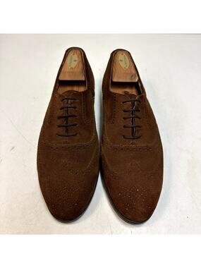 EUC Ralph Lauren Purple Label Snuff Suede Wingtip Brogue Made in Italy US 9 D